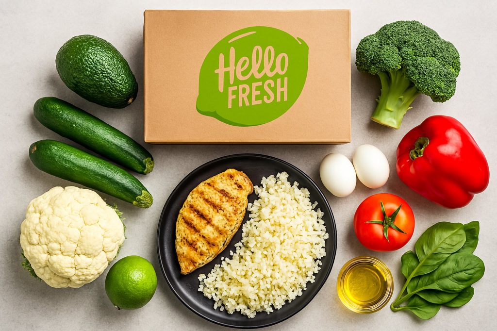 Fresh low-carb ingredients from HelloFresh keto meal delivery service